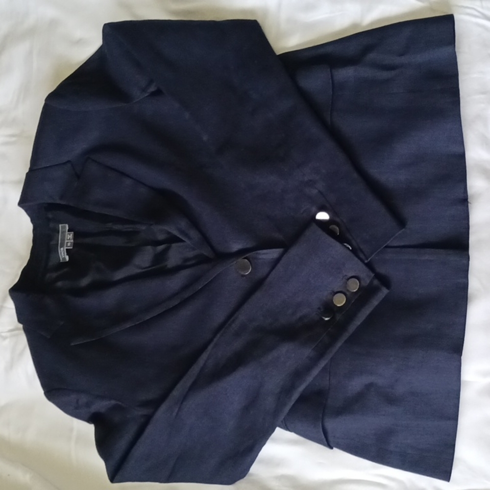 𝅺Vince Navy Linen Blend Blazer, Size 10